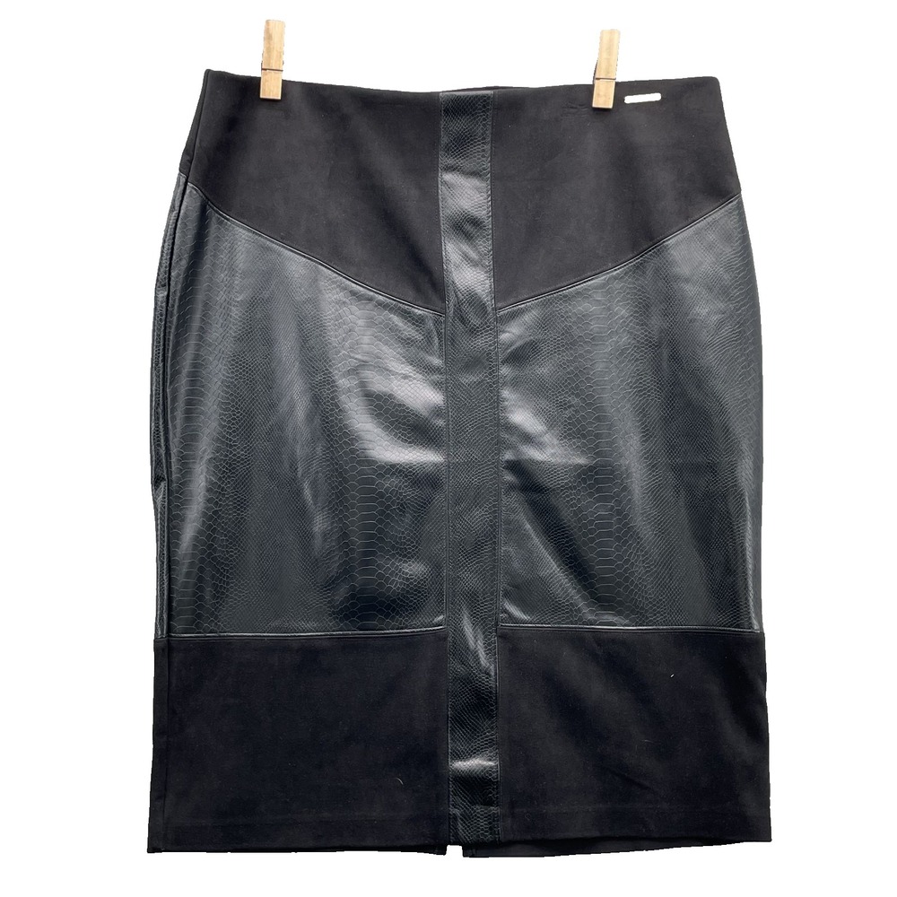 Marc New York Skirt Women's XL Faux Leather Snake Pencil Corp Office Avant-Garde